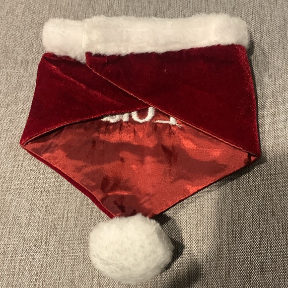 🟫 Santa Paws Personalized Velvet Dog Bandana- Small - Picture 7 of 7